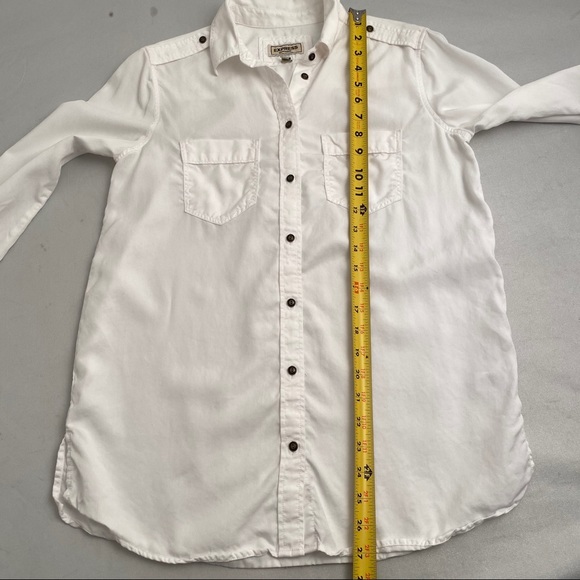 Express White Boyfriend button down shirt - Picture 7 of 9